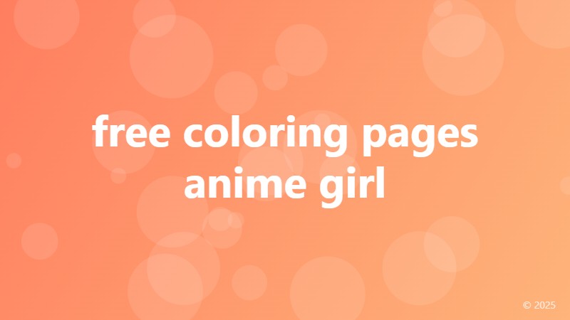 free coloring pages anime girl