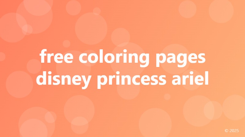 free coloring pages disney princess ariel