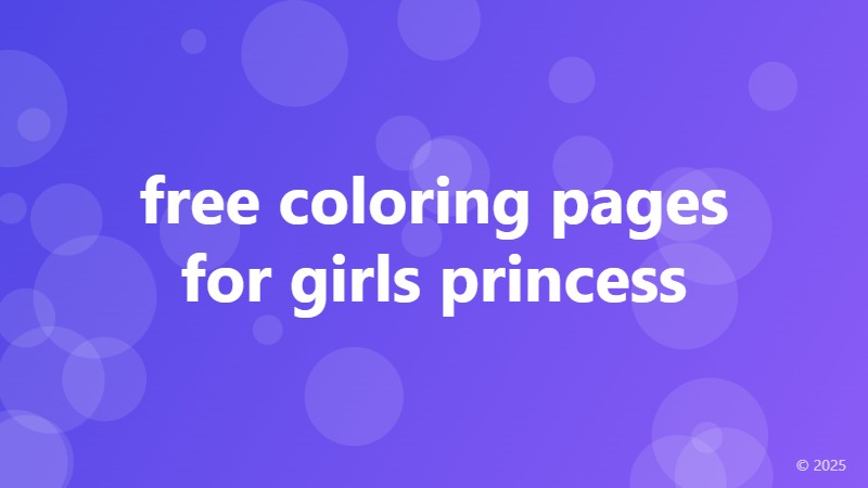 free coloring pages for girls princess