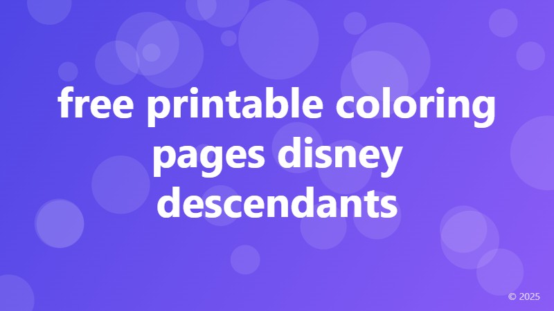 free printable coloring pages disney descendants