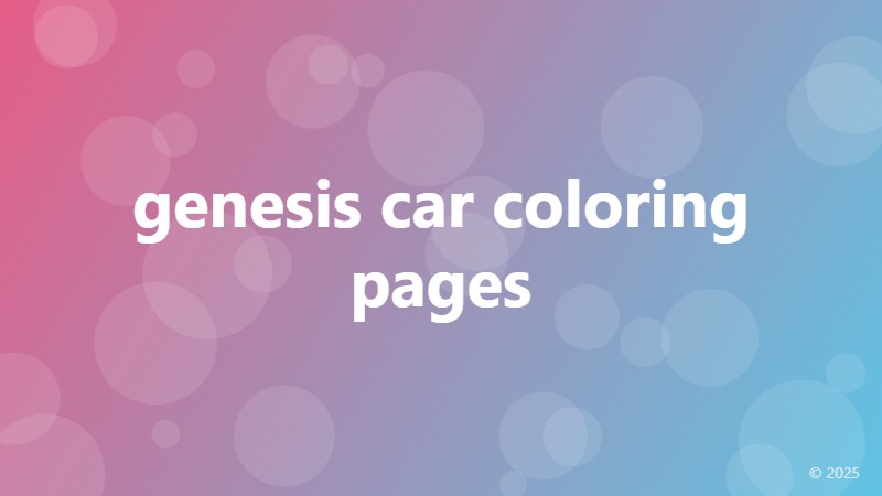 genesis car coloring pages