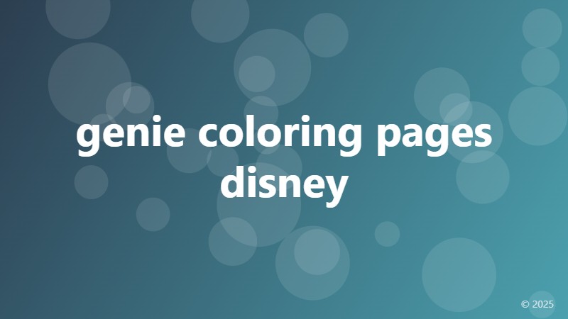 genie coloring pages disney