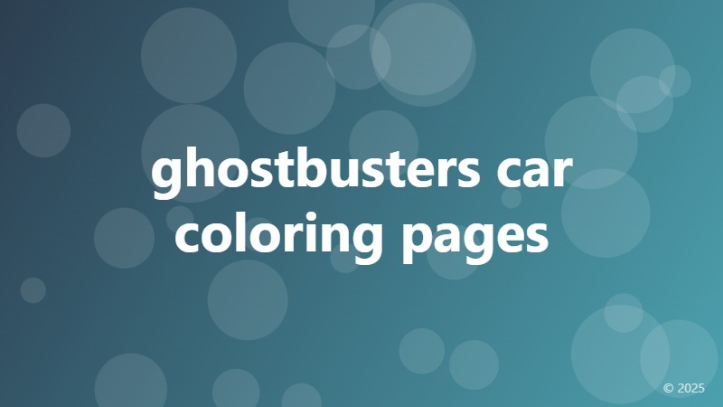 ghostbusters car coloring pages