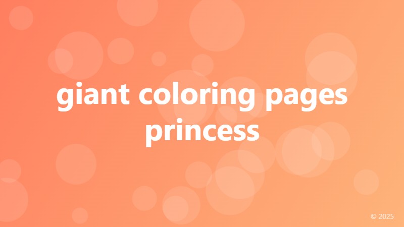 giant coloring pages princess