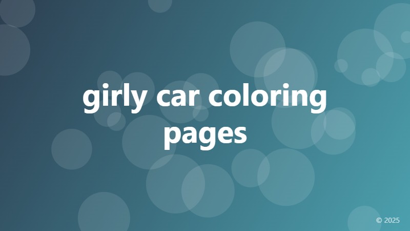girly car coloring pages