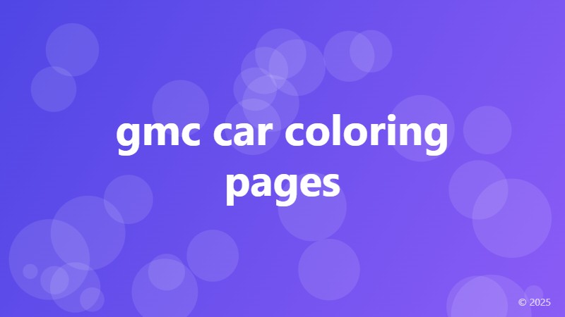 gmc car coloring pages