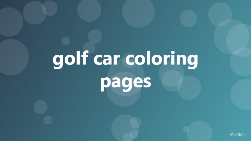 golf car coloring pages