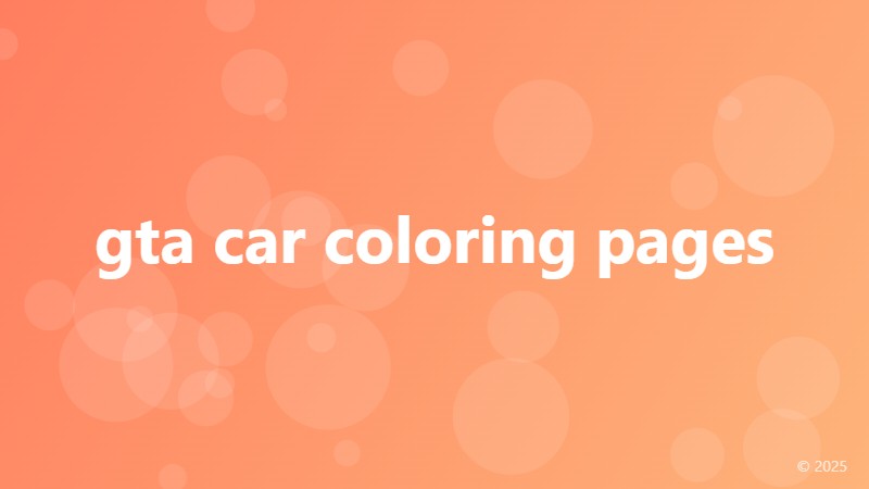 gta car coloring pages