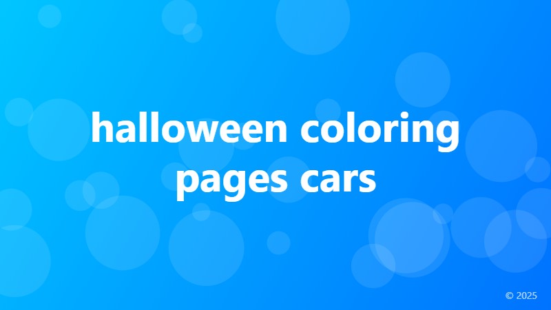 halloween coloring pages cars