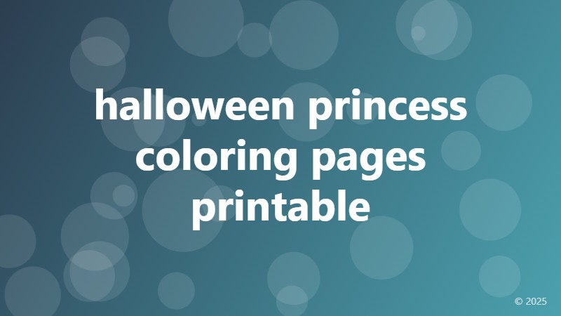 halloween princess coloring pages printable