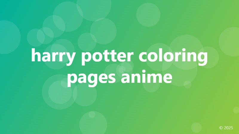 harry potter coloring pages anime