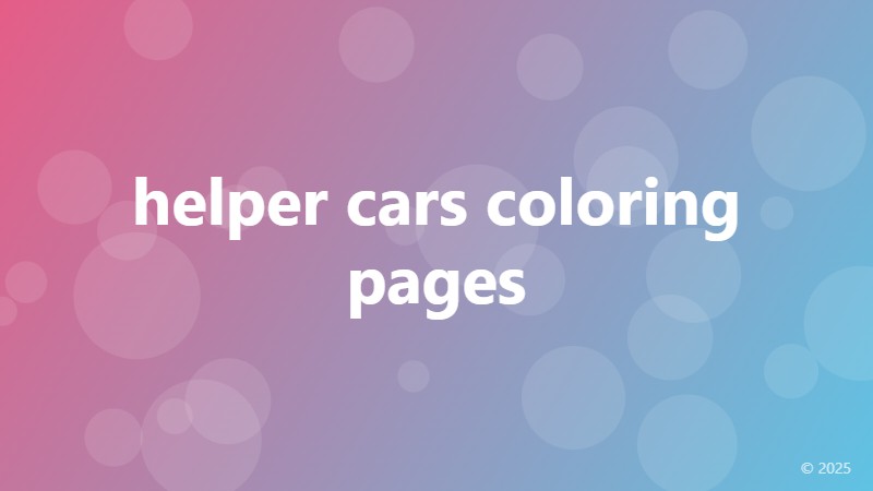 helper cars coloring pages