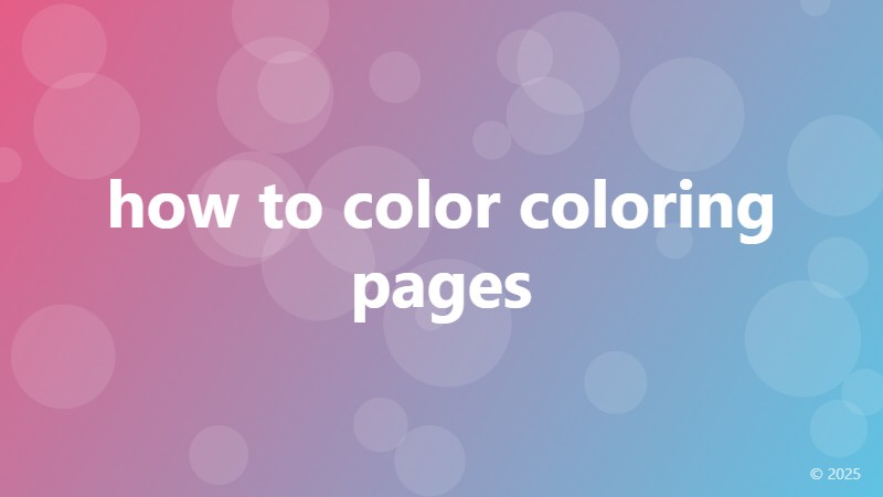 how to color coloring pages