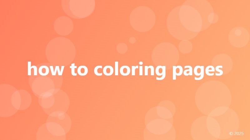 how to coloring pages