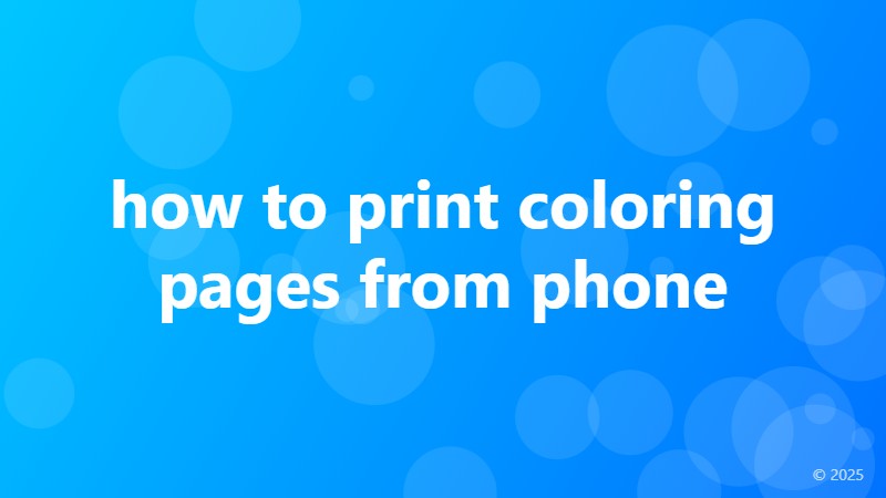 how to print coloring pages from phone