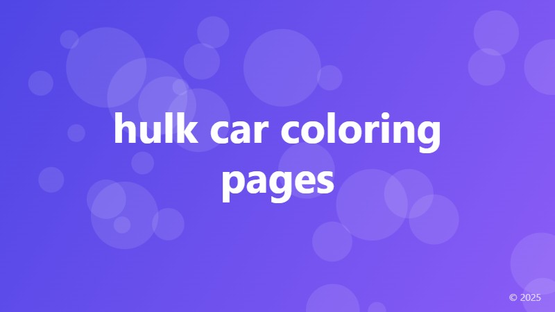 hulk car coloring pages