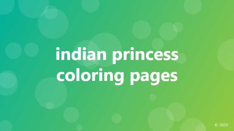 indian princess coloring pages