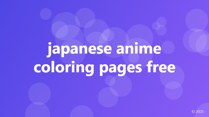 japanese anime coloring pages free