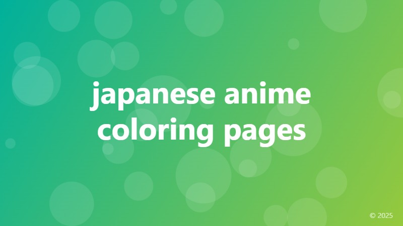 japanese anime coloring pages
