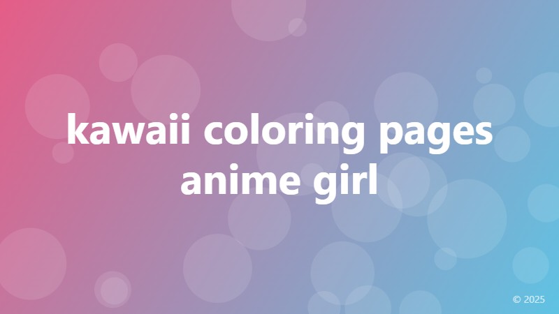 kawaii coloring pages anime girl