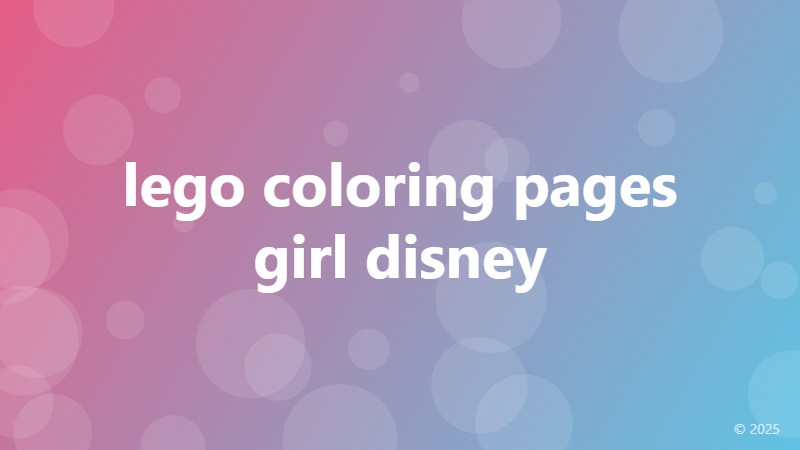 lego coloring pages girl disney