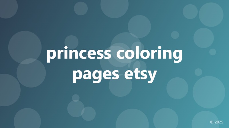 princess coloring pages etsy