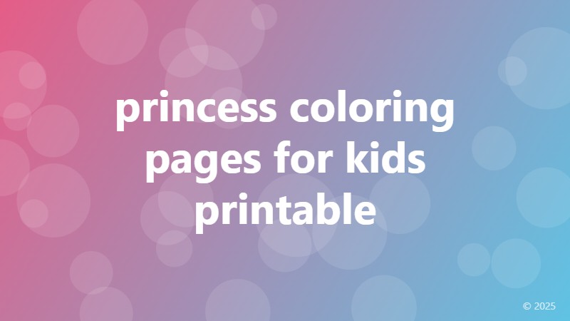princess coloring pages for kids printable