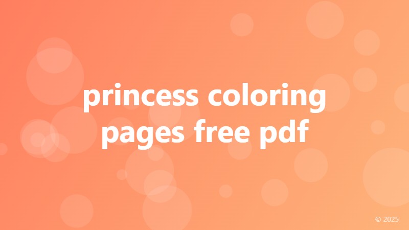 princess coloring pages free pdf