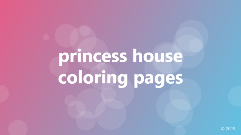 princess house coloring pages