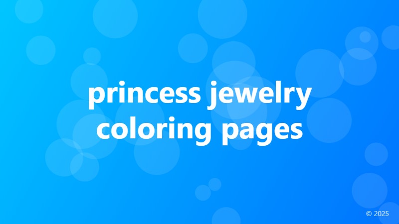 princess jewelry coloring pages