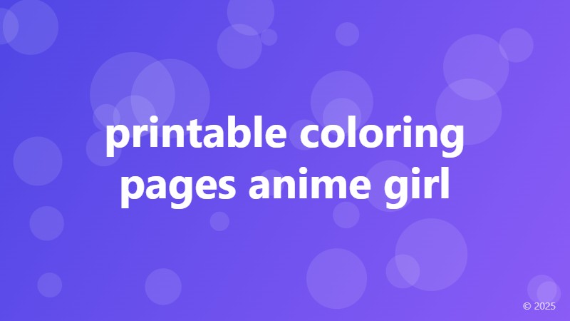 printable coloring pages anime girl