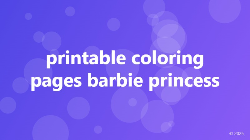 printable coloring pages barbie princess