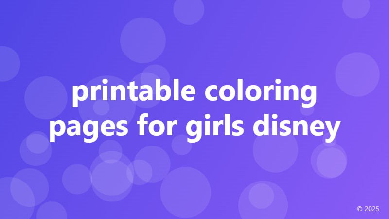 printable coloring pages for girls disney