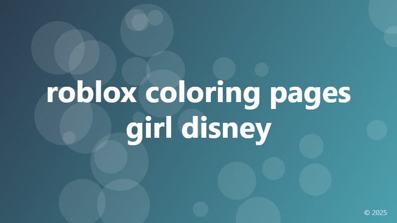 roblox coloring pages girl disney