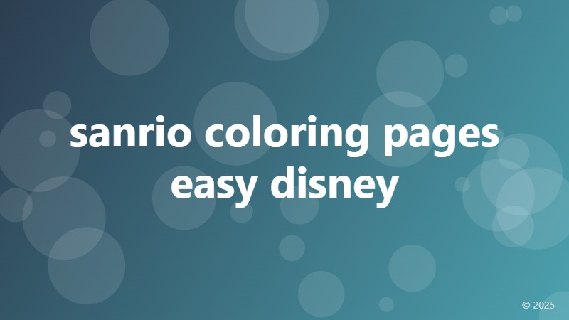 sanrio coloring pages easy disney