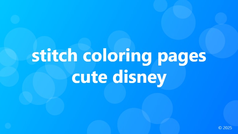 stitch coloring pages cute disney