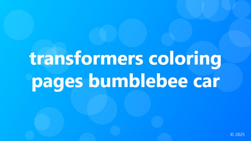 transformers coloring pages bumblebee car