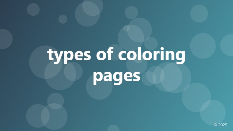 types of coloring pages
