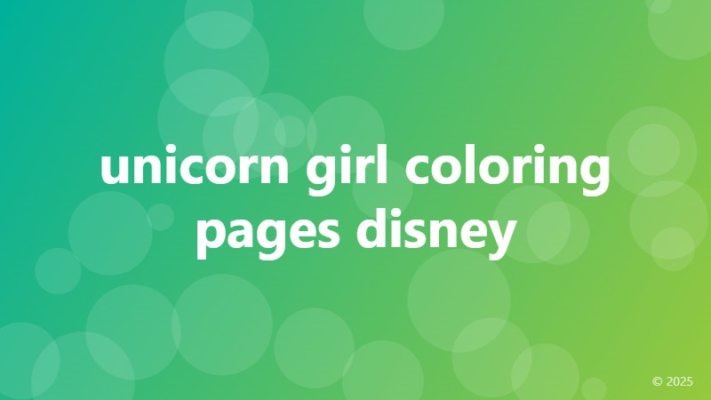unicorn girl coloring pages disney
